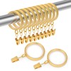 Curtain Rings with Clips 12 Pack, Luxury Style of Curtain