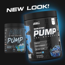 Applied Nutrition ABE Pump Pre Workout - All Black Everything Stim Free Pump Pre Workout Powder | Pump, Energy & Strength with Citrulline, Creatine, Beta-Alanine (500g - 40 Servings) (Tigers Blood)