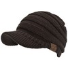 C.C Hatsandscarf Exclusives Ribbed Knit Visor Brim Women`s Hat Beanie