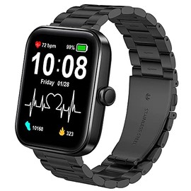 for Aeac ID207 smartwatch Band, Quick Release Stainless Steel Metal Replacement Straps Compatible with Aeac ID207/AITAFY ID207/ADROITLARK ID207/Woneligo ID207/TOZO S2 44mm/ID207 1.69 inch smartwatch