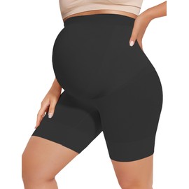 abkylie Maternity Shapewear Maternity Underwear Seamless Pregnancy Must Haves Pregnancy Outfits for Women Baby Shower Dress for Mom to Be Biker Shorts Panties Underwear Shapewear (Black 3XL)