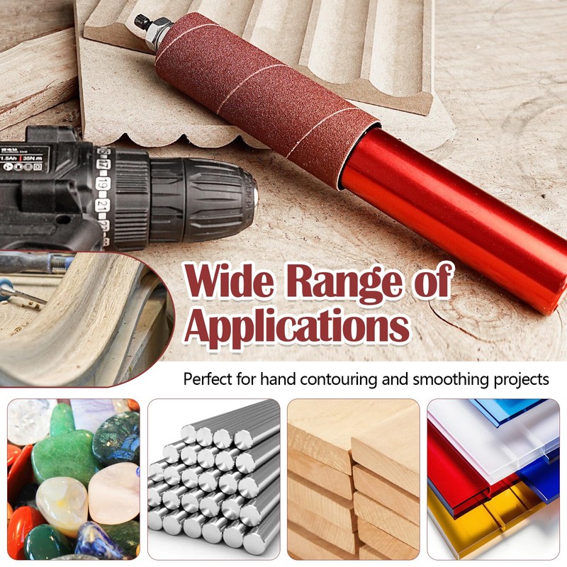 Rubber Sanding Drum Set, 1.5 Drill Grinding Arbor, Spindle Sander