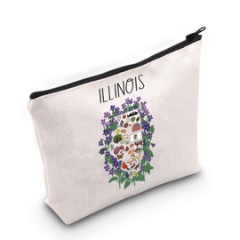 Illinois Trip Gift State of Illinois Cosmetic Bag Ill-inois Lover Gi-ft Chicago Trip Gift (Illinois CA Bag)