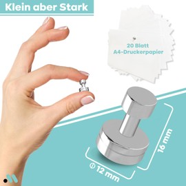 Miangsy Strong Magnets, Pack of 20 Magnets for Magnetic Board, Neodymium Magnets, Extra Strong, Fridge Magnets, Cone Magnets, Mini Magnets with Storage Box, for Home, Office and School