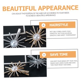 Baluue 4pcs Rhinestone Hair Clips for Women Elegant Barrettes Hair Accessories for Weddings Parties and Everyday Use