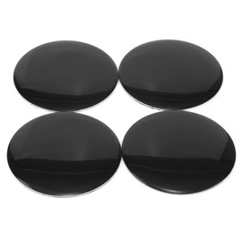 RTRHINOTUNING 4pcs 56mm/2.2in Wheel Center Caps Stickers Black Aluminum Alloy Anti-Rust Badge Emblems Decals