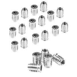 Pack of 100 Screw-In Nuts M8 Screw-In Sleeves M8 x 20 mm Screw-In Sleeve, ZITFRI Screw-In Nut Threaded Bushing with Cover Edge Thread Insert Hex Allen Nuts Nickel-Plated Carbon Steel for Wooden