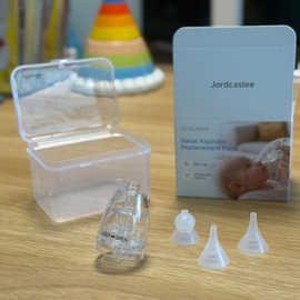 Jordcaslee Nasal Aspirator Replacement Parts Compatible with GROWNSY/ X-Bosak / HEYVALUE Nose Sucker for Baby & Toddlers, Suction Chamber and 3pcs Silicone Tips Replacement Kit