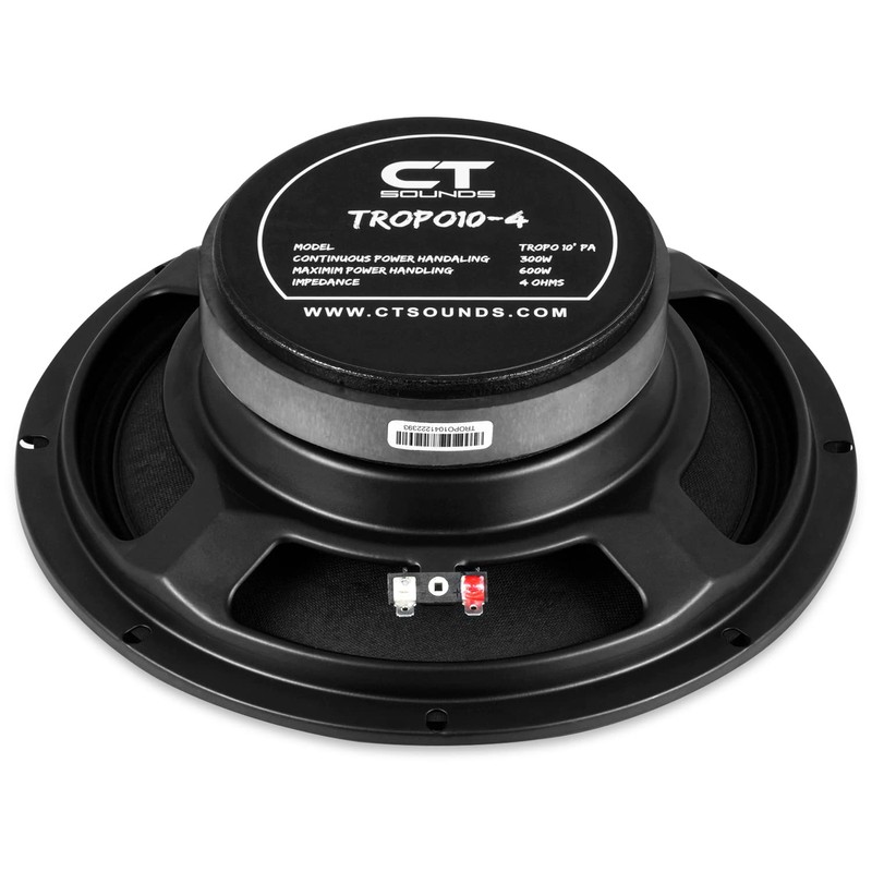 CT Sounds TROPO10-4 10” Shallow Mount Midrange Speaker, 300 Watts