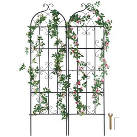 VEVOR Garden Trellis for Climbing Plants, 71 x 20 in, 2 Packs Rustproof Metal Garden Flower Trellis, Outdoor Climbing Rose Trellis Cucumbers Support, Decorative Clematis Trellis for Courtyards Lawns