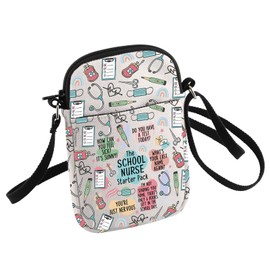 Future Nurse Crossbody Bag Nurse Starter PackSmall Sling Bag Nursing Waterproof Textbook Storage, White