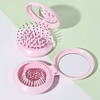Trikeel Mini Folding Hair Brush with Mirror, Compact Pop up