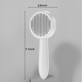 Cat Brush for Shedding,Pet Grooming Self Cleaning Slicker Brush,Removes Mats,Tangles and Loose Hair,Shedding Brush for Short or Long Haired Cats Dogs (White)