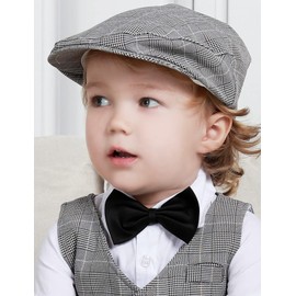 A&J DESIGN Infant Boy Vintage Drivers Cap (3-6 Months, Light Gray)