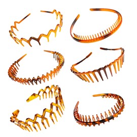 ZHUXILUDAO 6pcs Amber Headbands - Women's & Men's Wavy, Zigzag, Makeup Headbands - Comfortable & Lightweight - Suitable for Most Hairstyles & Occasions