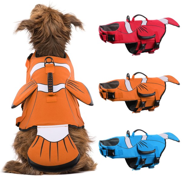 DENTRUN Dog Life Jacket for Large Dogs, Ripstop Adjustable Swim