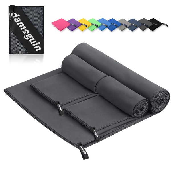 damoguin Set of 3 Microfibre Towels, Large (180 x 80