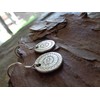 ✿ Small mandala disc 925 silver earring, real silver hook