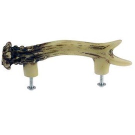 Deer Antler Drawer Handle Pull, 2pc Set, 5.5", Rustic Lodge Cabin Decor