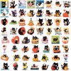 50 Pcs Cute Cartoon Black Cat Stickers Adorable Kawaii Cat