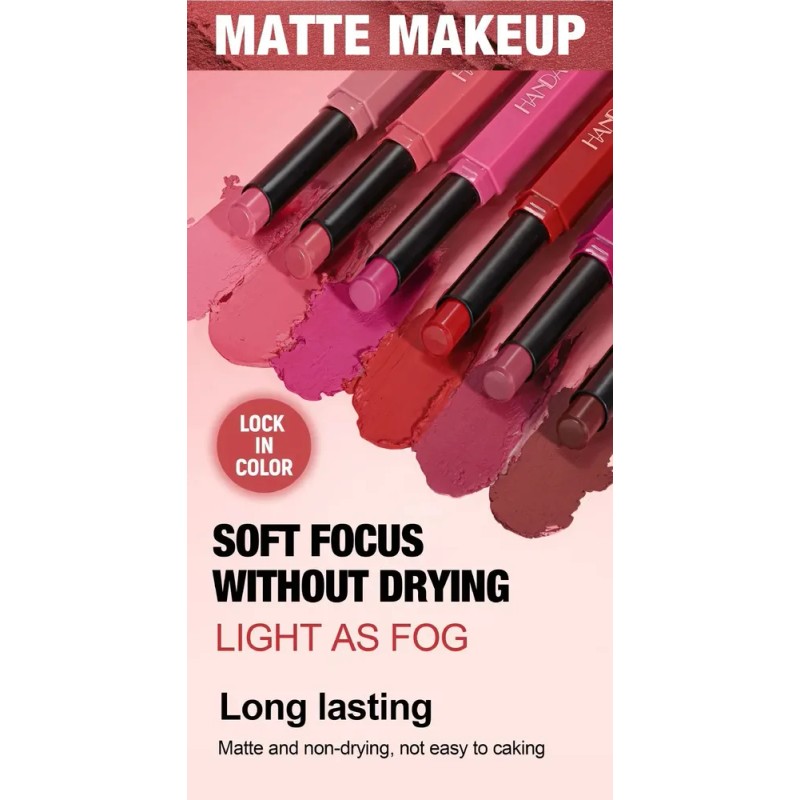 Ii Kit 6 Labiales Mate Barra Delgada Indeleble Sedoso ~