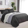 Nanko Quilt Set Queen Full Size 3 Pcs, Grey &