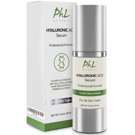 PHL Naturals Hyaluronic Acid Serum with Vitamin C and E for Face, 1 fl oz.                                                                            