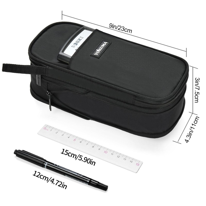 YOKUMA Pen Case, Pencil Case, Pen Case, Large Capacity, Stylish,