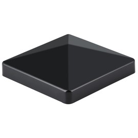 MOLIGOU 4 Pcs Vinyl Post Caps, Pyramid Post Caps for 4"×4" Vinyl Fence Post, Deck Post Cap (Black)