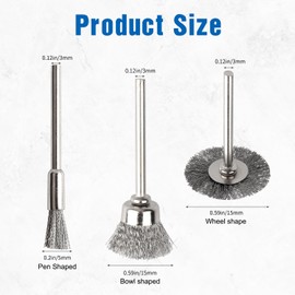 AOKLIT 30-PCS Stainless Steel Wire Brush Set - with 1/8 Inch Shank - Suitable for Rust, Scale and Paint Removal