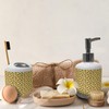 Ambesonne Leopard Print Soap Dispenser & Toothbrush Holder Set, Modern