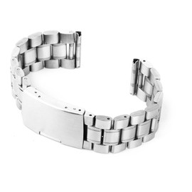 時計バンド　交換ベルト　ステンレス製　腕時計ストラップ　20mm (シルバー)