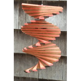 handmade stain Coral Walnut-wood wooden floating twister spinner rustic farmhouse spiral