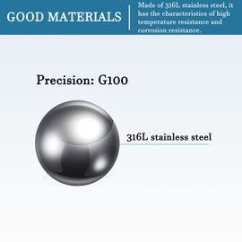 QUARKZMAN Pack of 50 5 mm Bearing Balls 316L Stainless Steel for Mechanical Equipment and Instrumentation G100 Precision