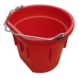 20 Quart Red Flat Back/Sided Utility Bucket Pail - Pack of (3)