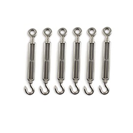 Turnbuckle wire tensioner Faspiroty M8 6 pack 304 stainless steel adjustable hook&eye set heavy duty