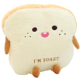 Auptiz Toast Bread Cushion, Soft Plush Toy, Funny Bread Shape Plush Toy Cushion, Doll Toy, Cut Bread Cushion, Toast Cuddly Toy, 40 cm Hand Warmer, Toast Bread Cushion