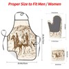 DONMYER Cowboy Oven Mitts and Pot Holders with Apron Set