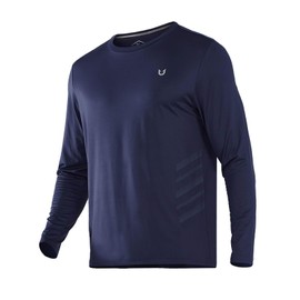 NORTHYARD Men's Athletic Workout Long Sleeve Shirts Running Moisture Wicking Tee Shirts for Men Training Gym Hiking Fishing Navy 2XL