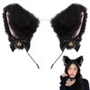 [MMOWQEA] 猫耳 カチューシャ コスプレ かわいい リボン 鈴付き ふわふわ ハロウィン 仮装小物