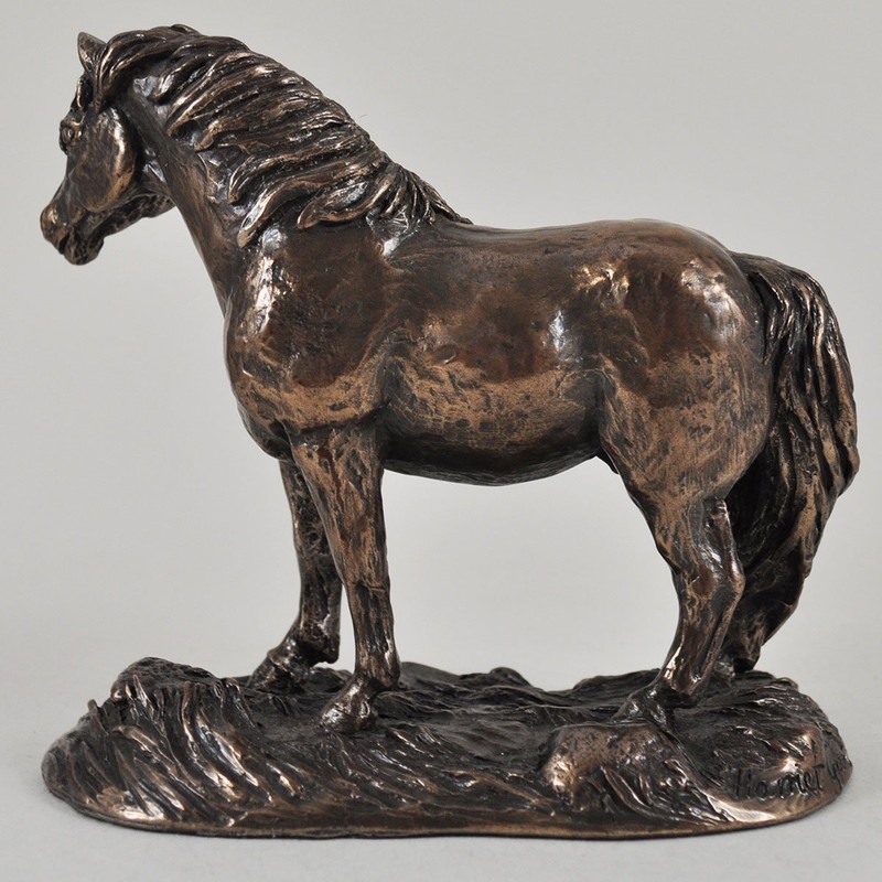 Shetland Pony 8cm High Cold Cast Bronze Sculpture by Harriet