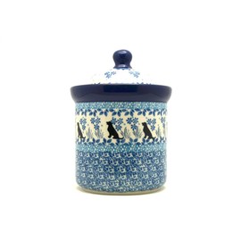 Polish Pottery Cat Treat Canister - 2 cups - Buddy