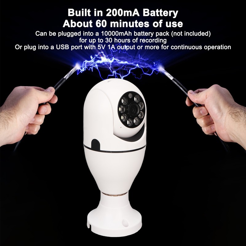 Bulb Security Camera 2.4G 5G WiFi 1080P Night Vision Two