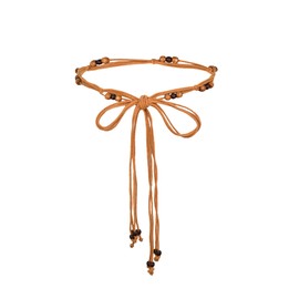 TeeYee Women's Waist Belt Boho Belt Tassel Belt Girls Braided Belt Tie Belt Belly Chain Narrow Belt for Dress Belt Women, Tan-276