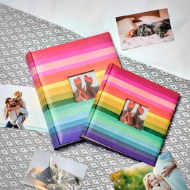 Kenro Rainbow Photo Album 200 Photographs 6x4 Inch / 10x15cm Brightly Coloured Horizontal Stripes with Slip In Pages - KRA101