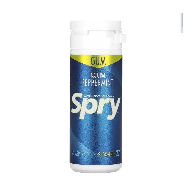 SPRY GUM Xylitol Gum PEPPERMINT Sugar Aspartame Free 162 Pcs
