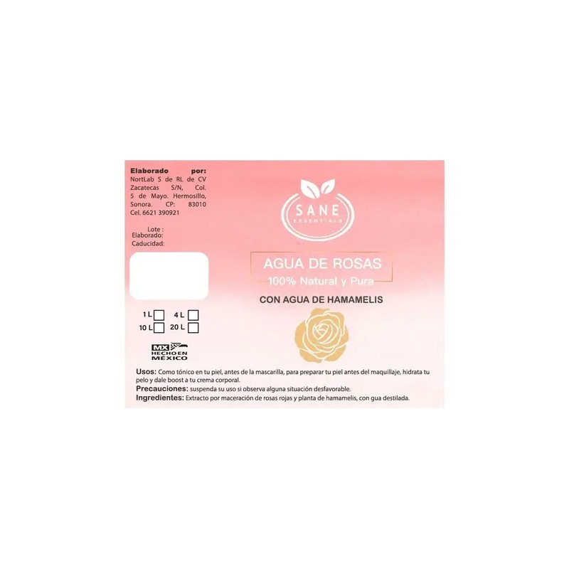 Agua De Rosas Con Agua De Hamamelis Tónico Facial 5