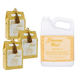 Elanze Designs Tyler Candle DIVA Glam Laundry Detergent and Scented Sachet 32 Ounce Bundle; set of 4