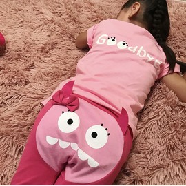 Doodle Pants - Monster Leggings (Pink Monster, M (12-18M))