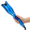 Automatic Curling Iron Wand LED Temperature Display Timer Blue Curling